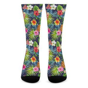 Aloha Hawaii Tropical Pattern Print Crew Socks