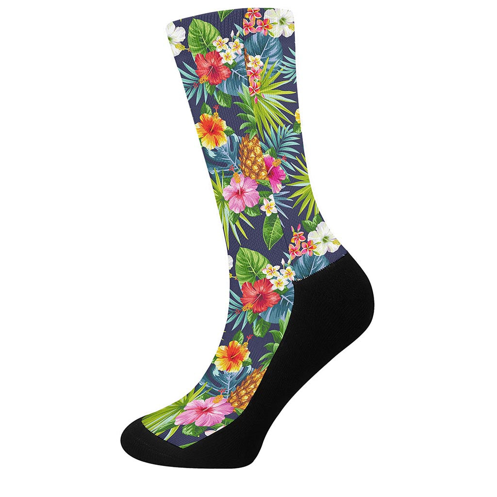 Aloha Hawaii Tropical Pattern Print Crew Socks