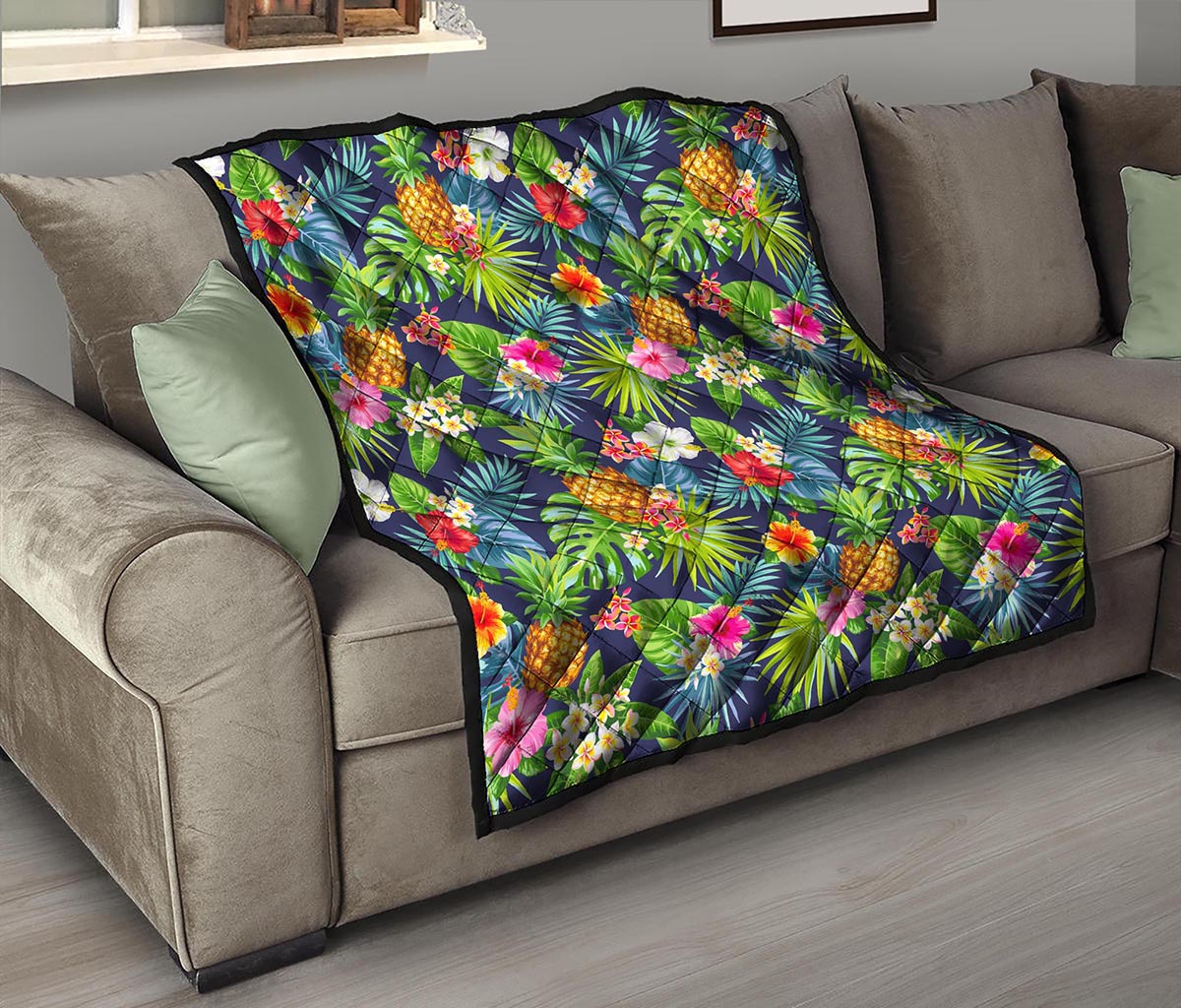 Aloha Hawaii Tropical Pattern Print Quilt