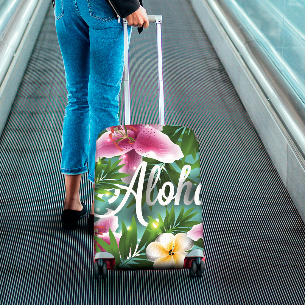 Aloha Hawaiian Flower Print Luggage Cover