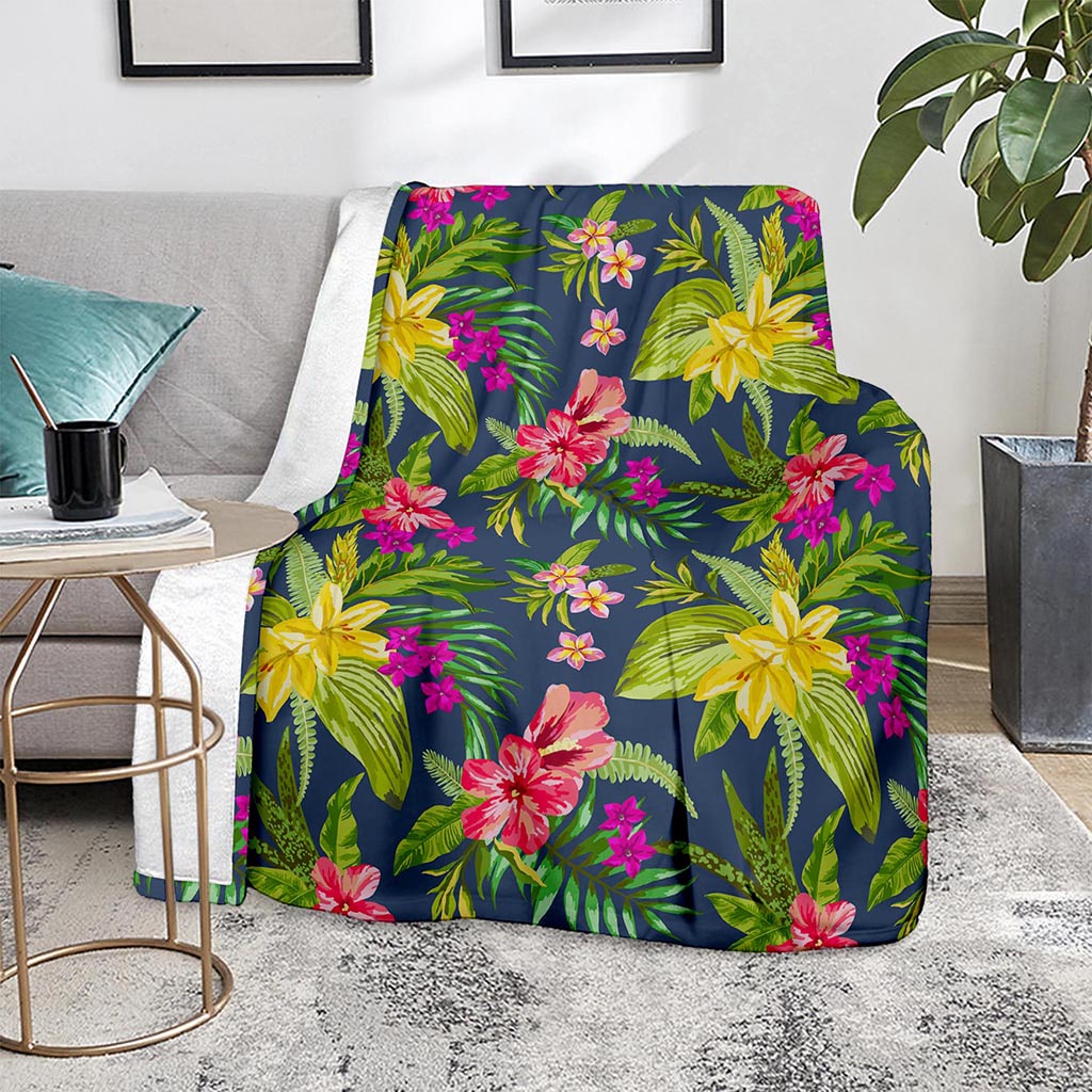Aloha Hawaiian Flowers Pattern Print Blanket