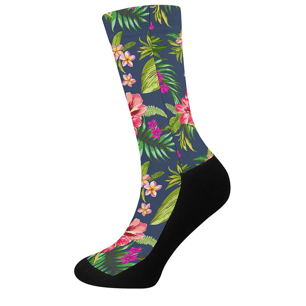 Aloha Hawaiian Flowers Pattern Print Crew Socks