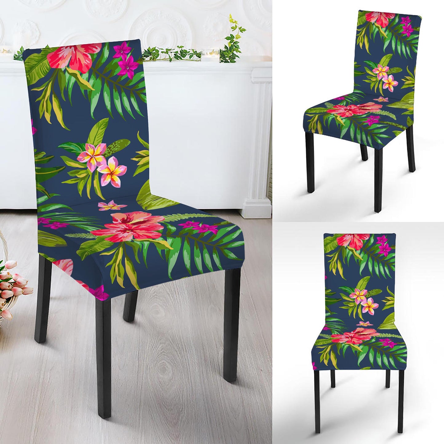 Aloha Hawaiian Flowers Pattern Print Dining Chair Slipcover