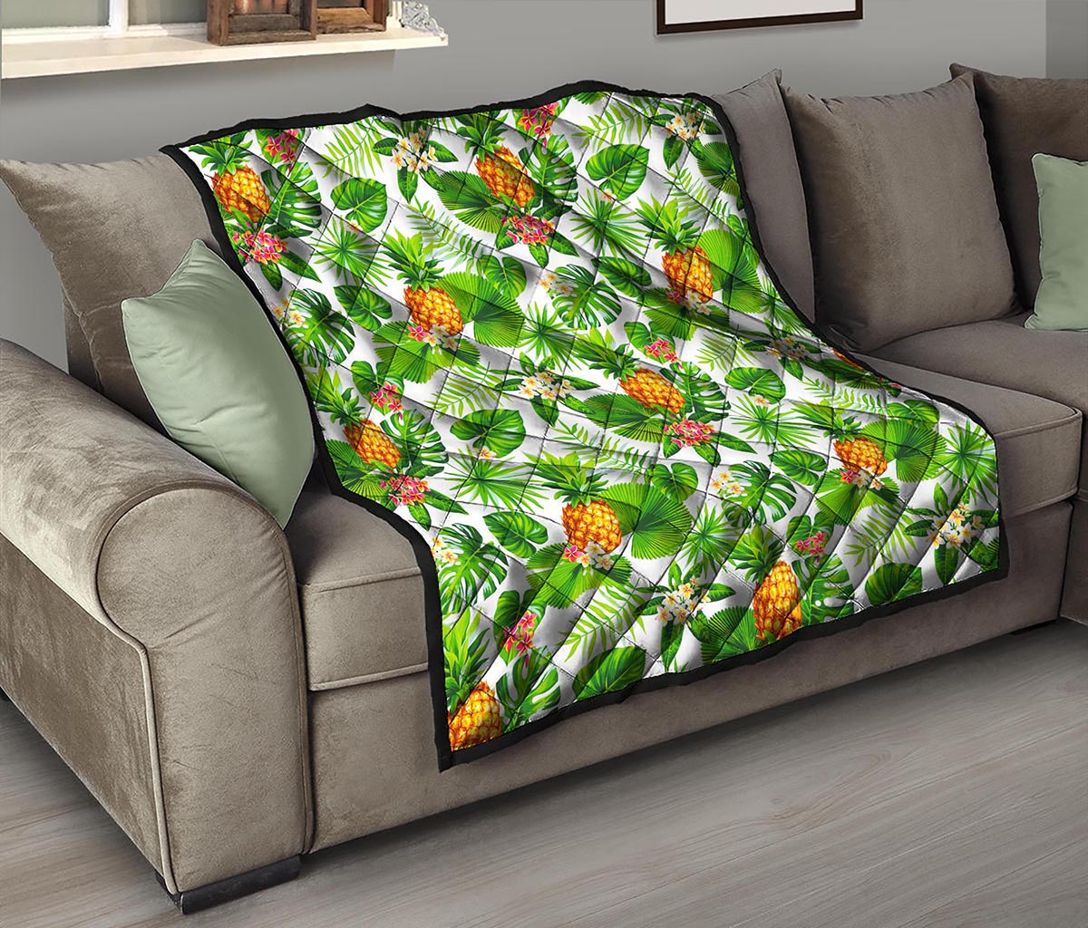 Aloha Hawaiian Pineapple Pattern Print Quilt