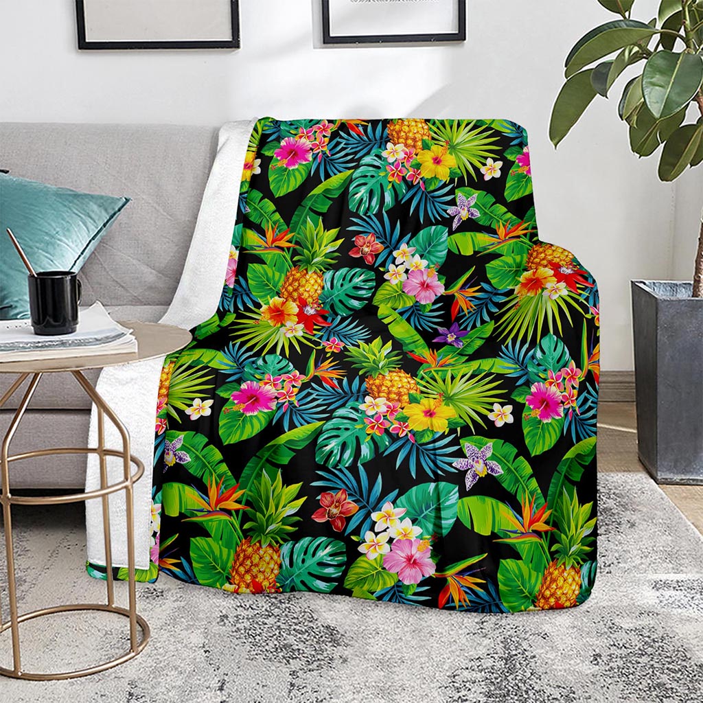 Aloha Hawaiian Tropical Pattern Print Blanket
