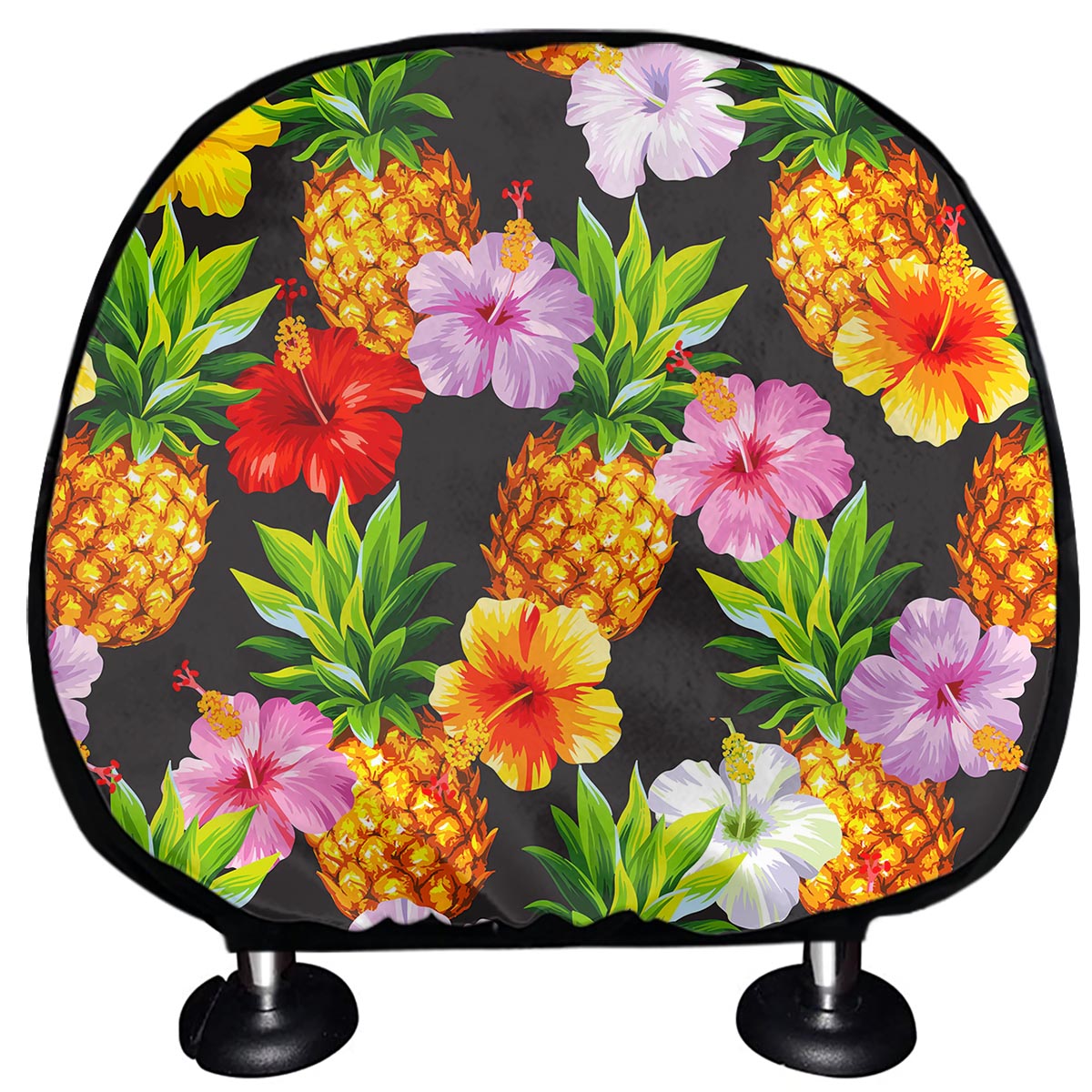 Aloha Hibiscus Pineapple Pattern Print Car Headrest Covers