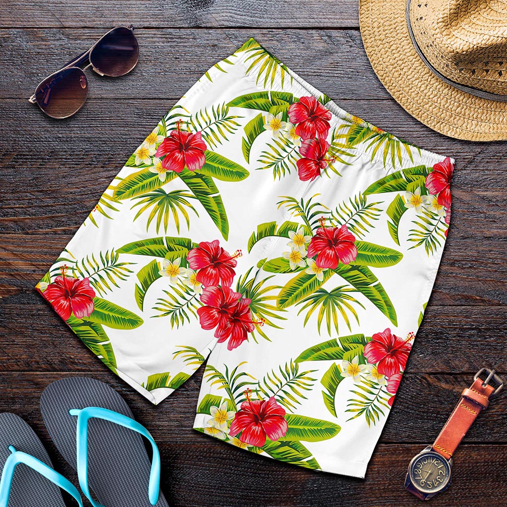 Aloha Hibiscus Tropical Pattern Print Men's Shorts