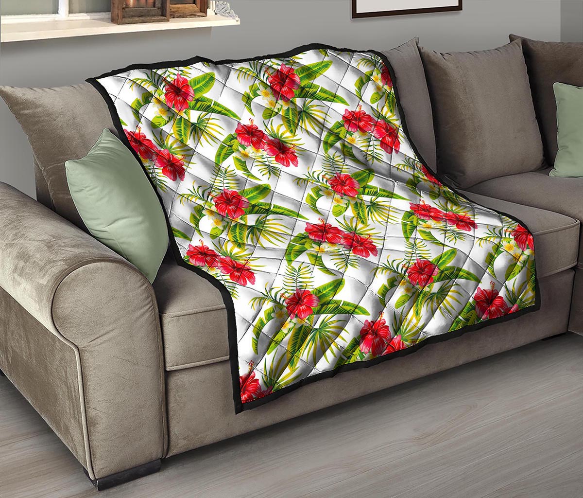 Aloha Hibiscus Tropical Pattern Print Quilt