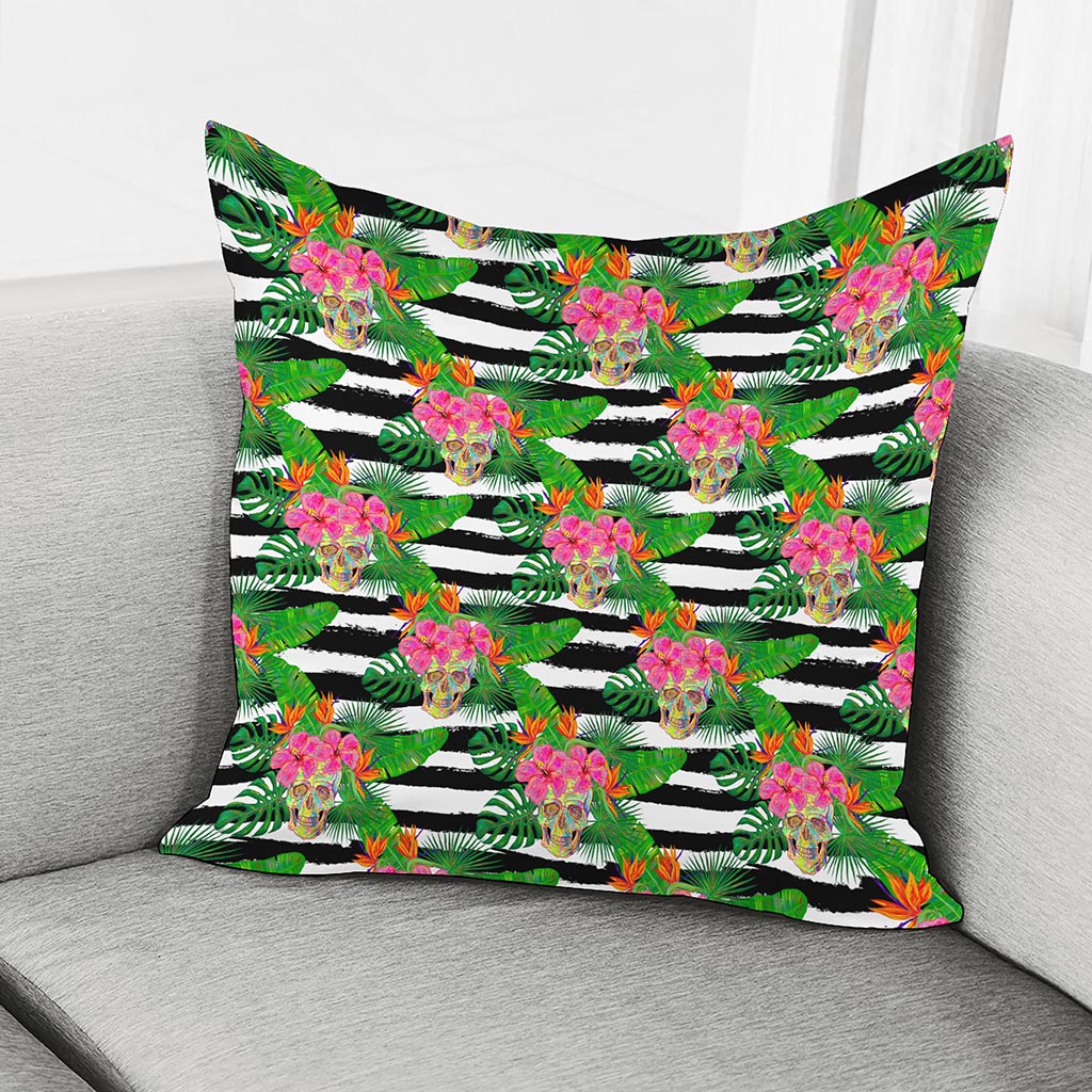 Aloha Skull Striped Pattern Print Pillow Cover
