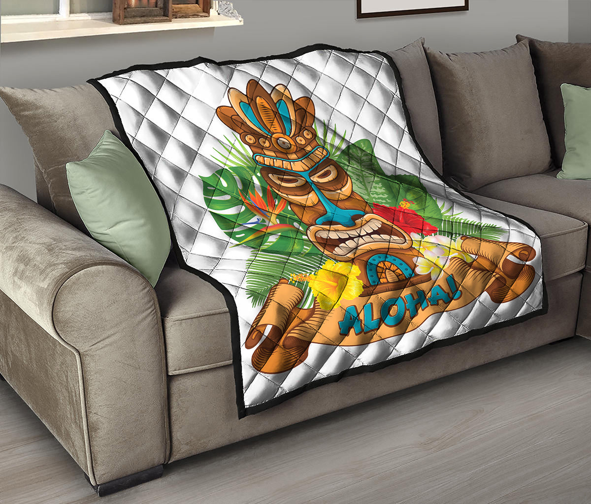 Aloha Tiki Print Quilt