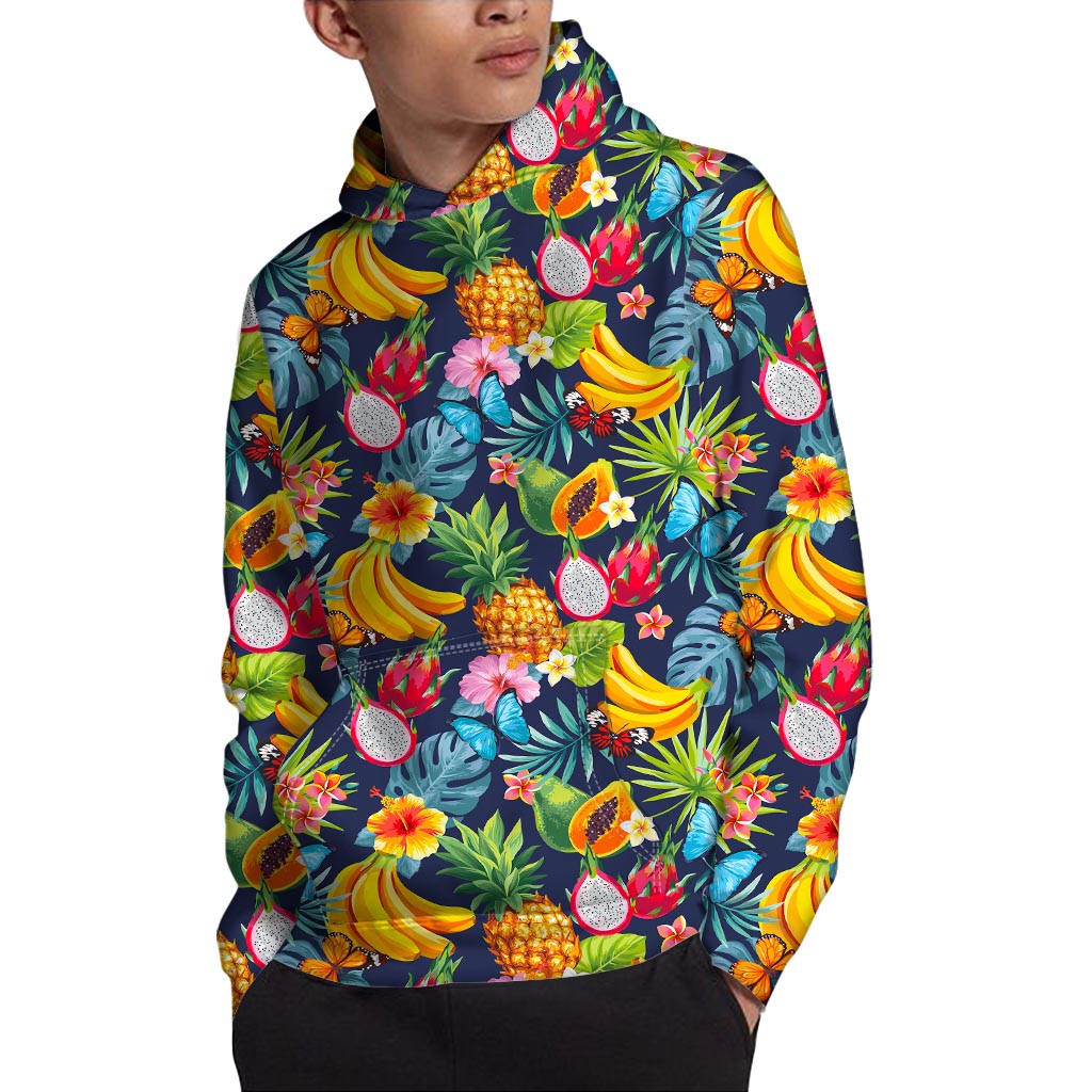 Aloha Tropical Fruits Pattern Print Pullover Hoodie