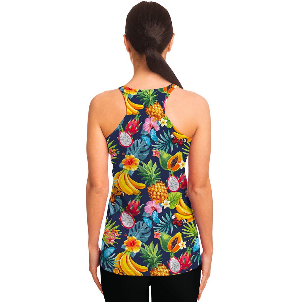 Aloha Tropical Fruits Pattern Print Women's Racerback Tank Top