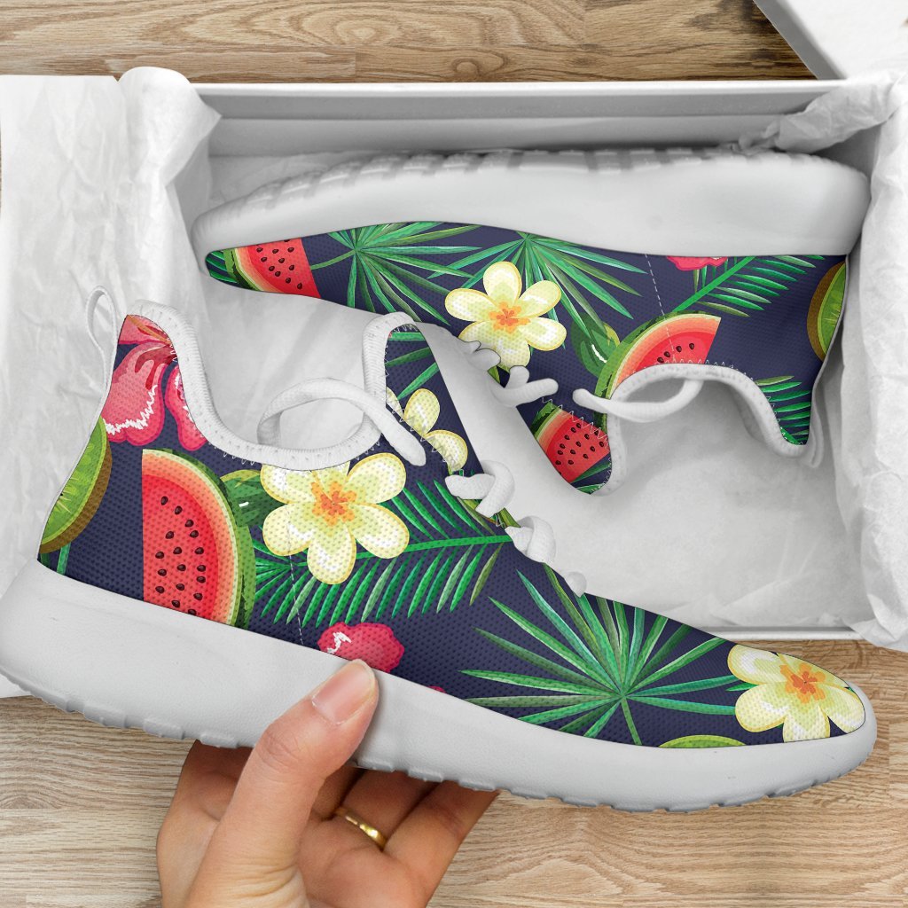 Aloha Tropical Watermelon Pattern Print Mesh Knit Shoes GearFrost
