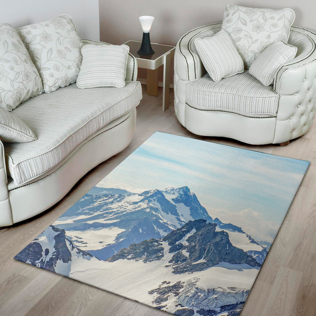 Alps Mountain Print Area Rug