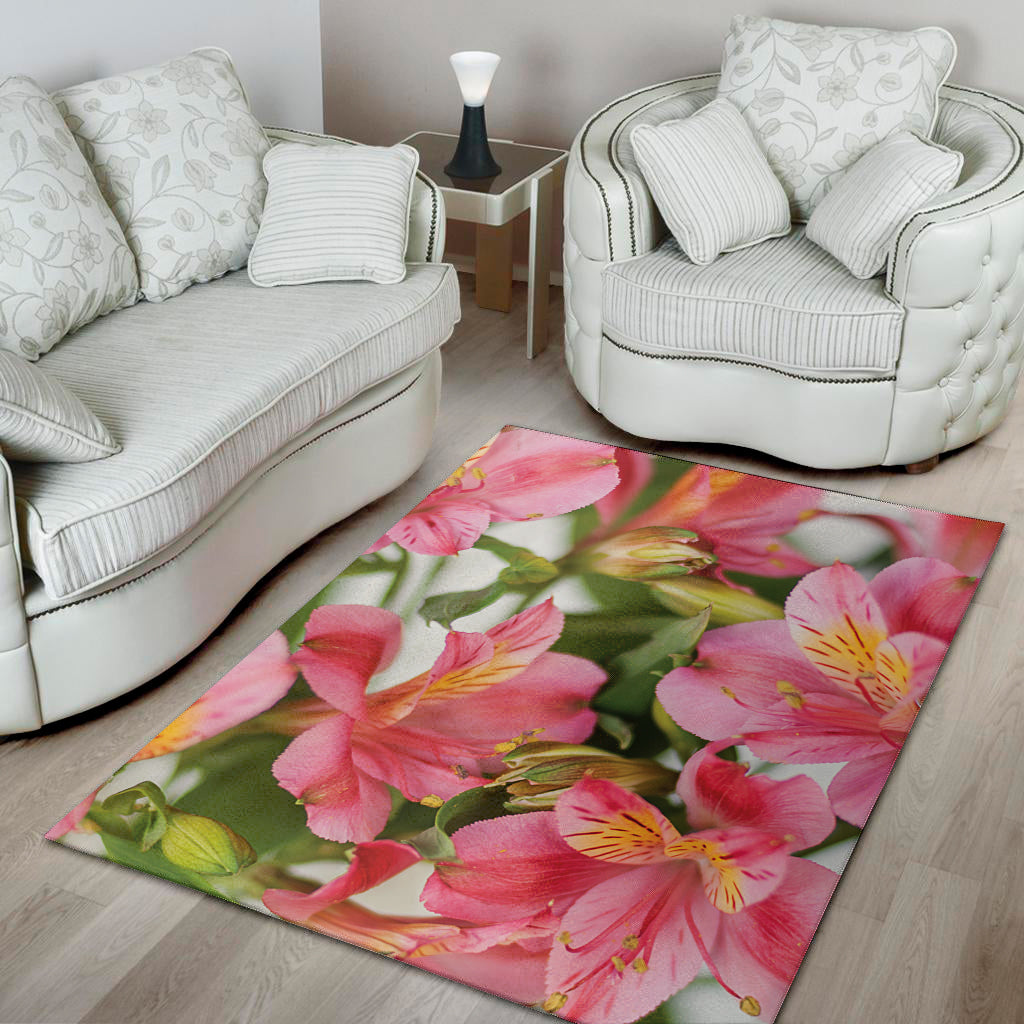 Alstroemeria Flower Print Area Rug