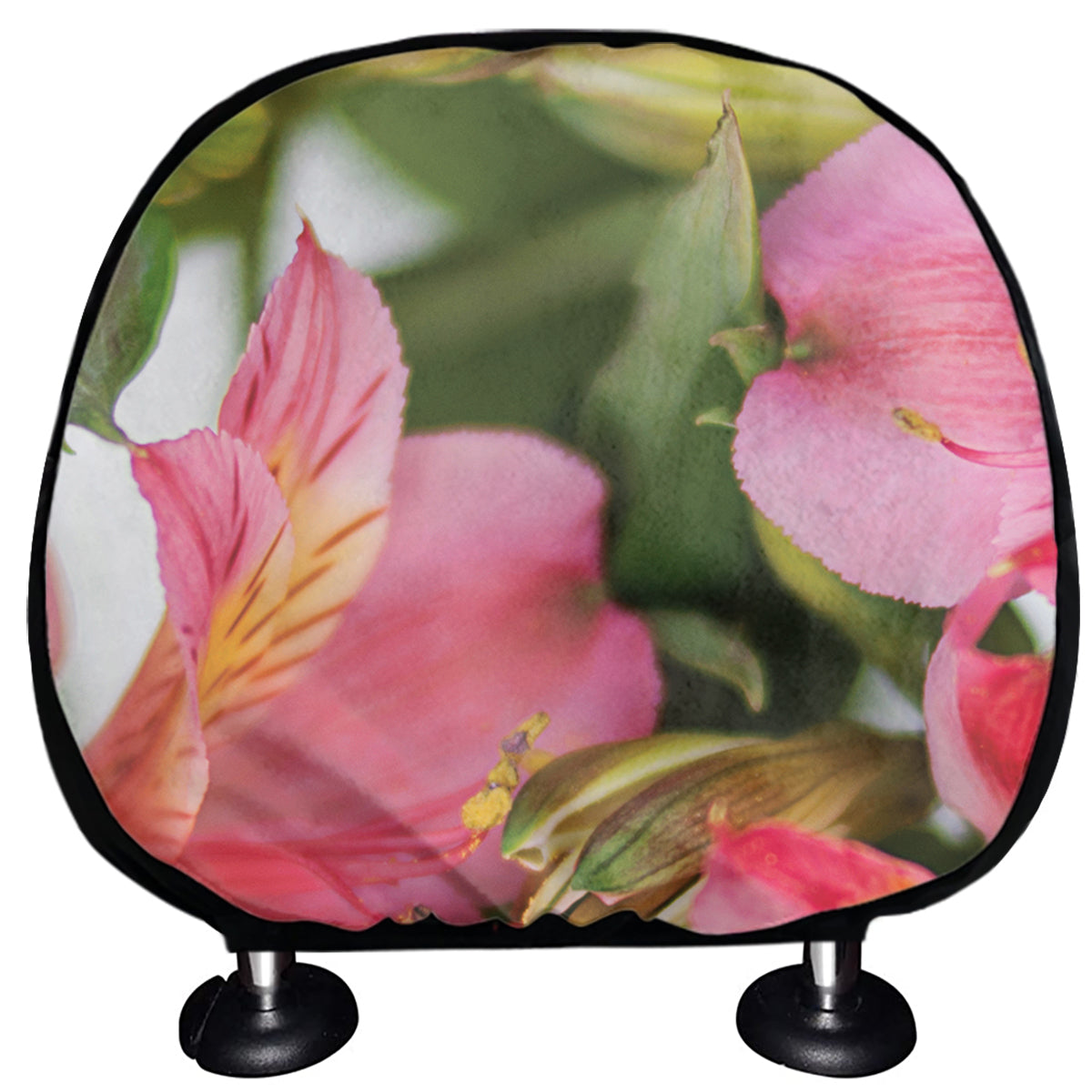 Alstroemeria Flower Print Car Headrest Covers