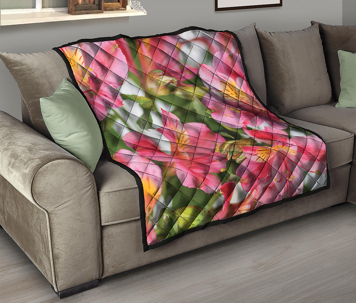 Alstroemeria Flower Print Quilt