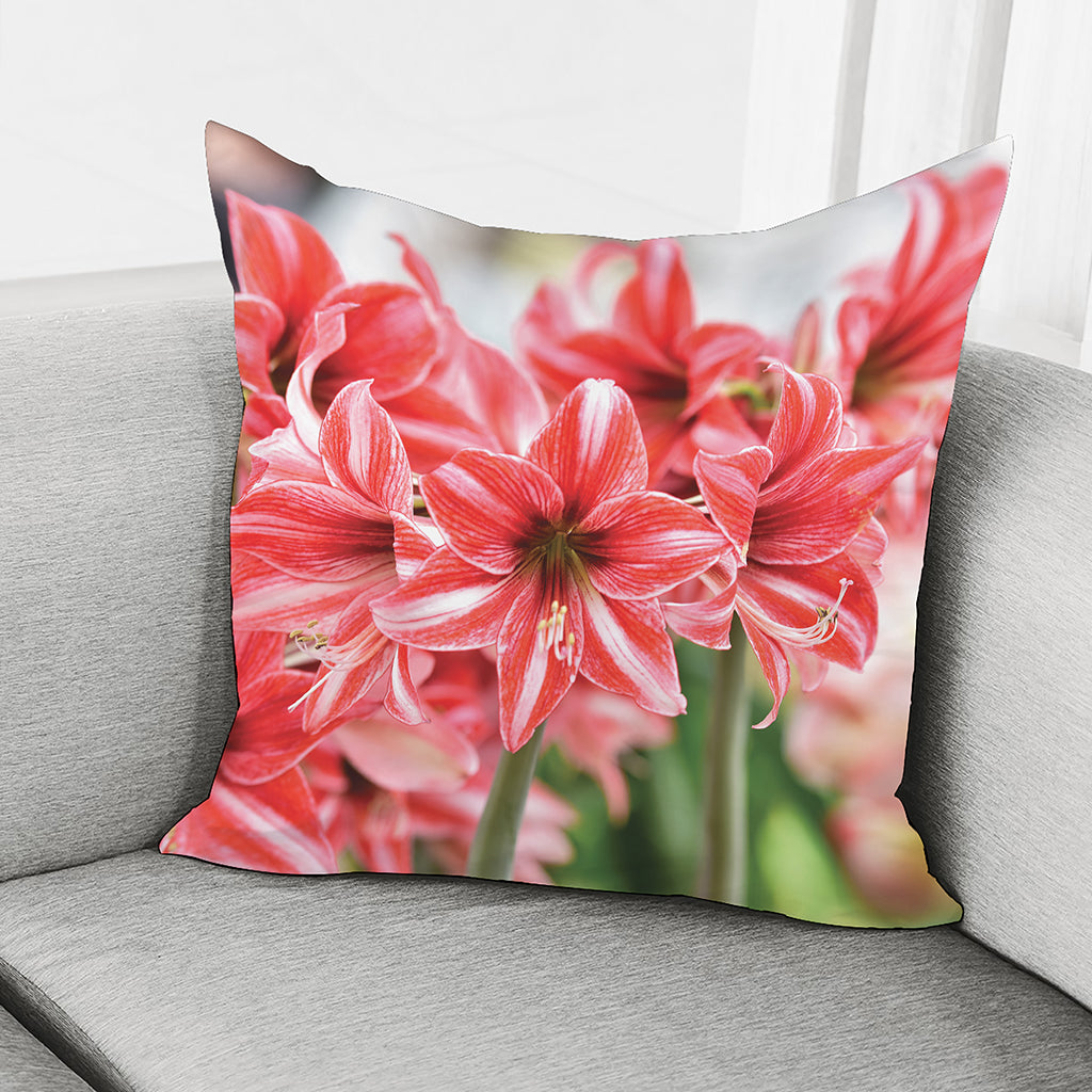 Amaryllis Flower Print Pillow Cover
