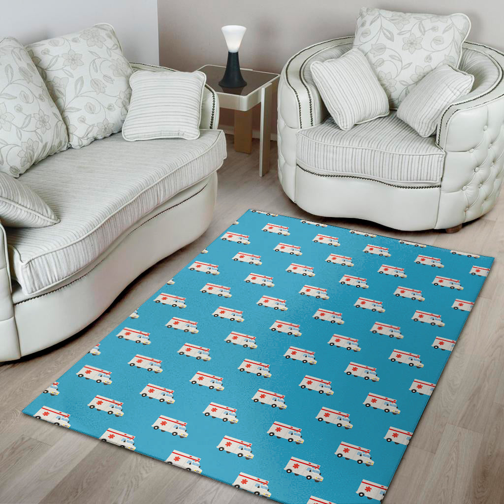 Ambulance Paramedic Car Pattern Print Area Rug