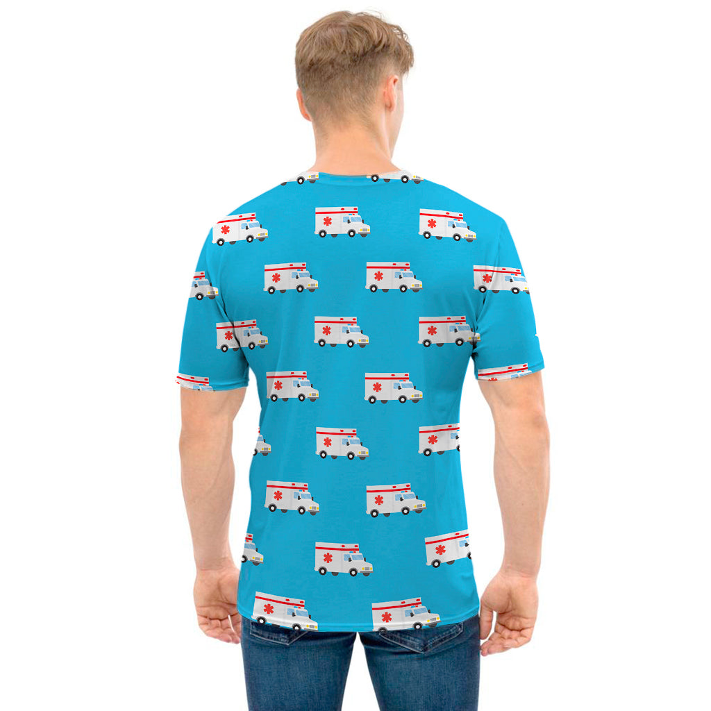 Ambulance Paramedic Car Pattern Print Men's T-Shirt