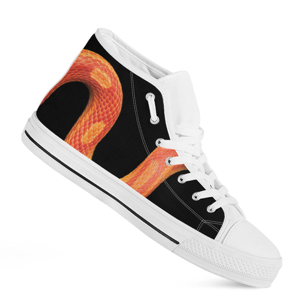 Amel Motley Corn Snake Print White High Top Shoes