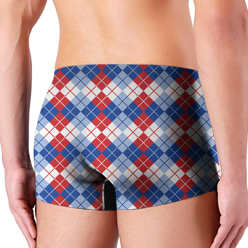 American Argyle Pattern Print Men's Boxer Briefs