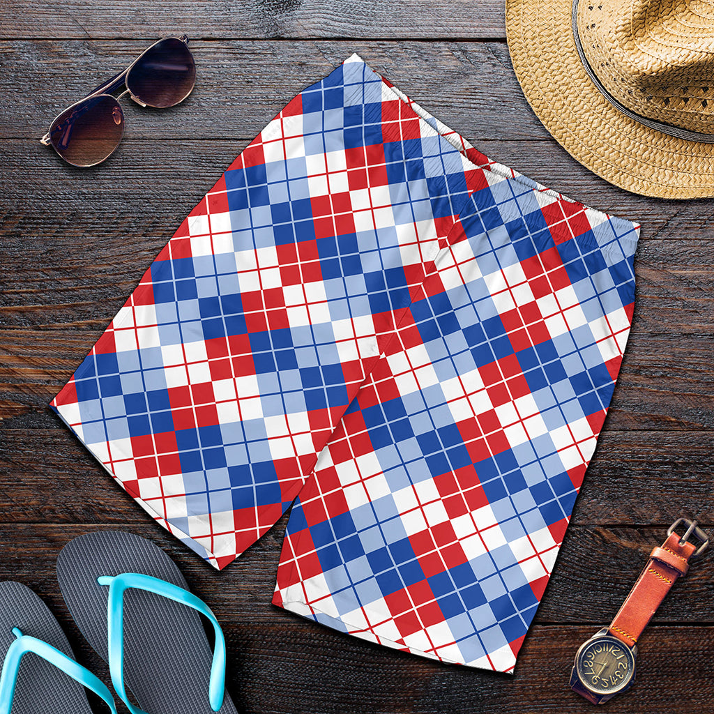 American Argyle Pattern Print Men's Shorts