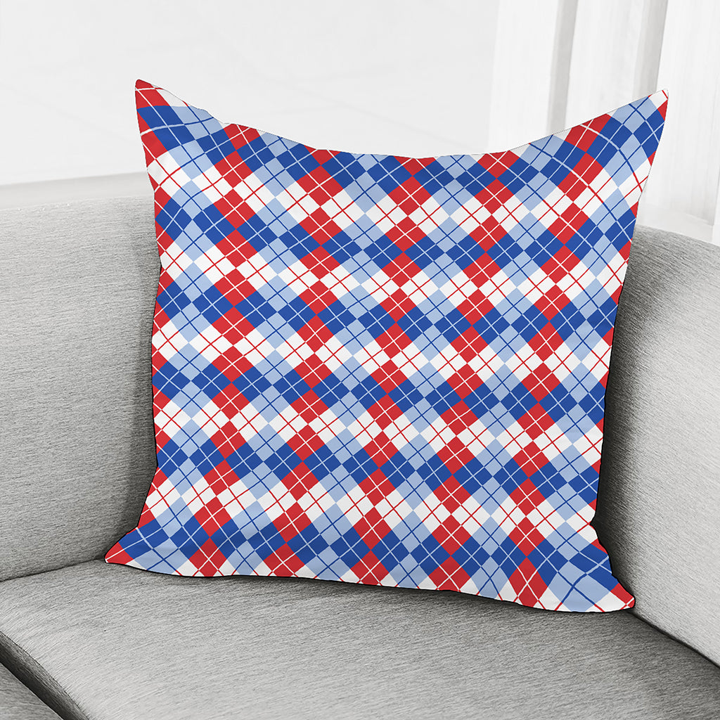 American Argyle Pattern Print Pillow Cover