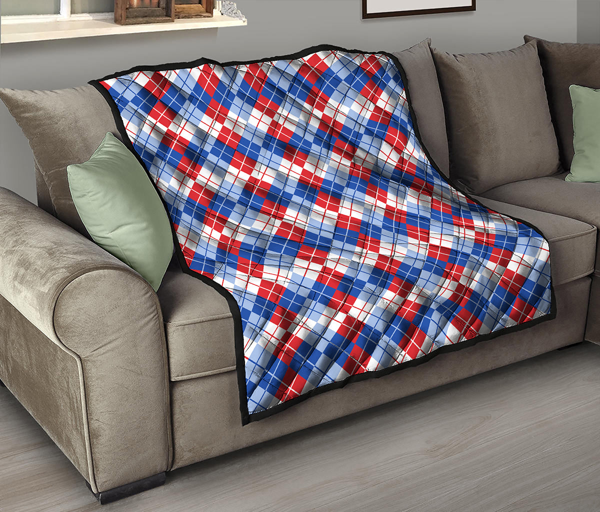American Argyle Pattern Print Quilt