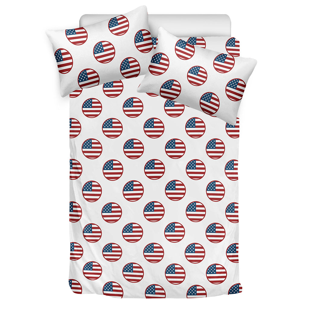 American Circle Flag Pattern Print Duvet Cover Bedding Set