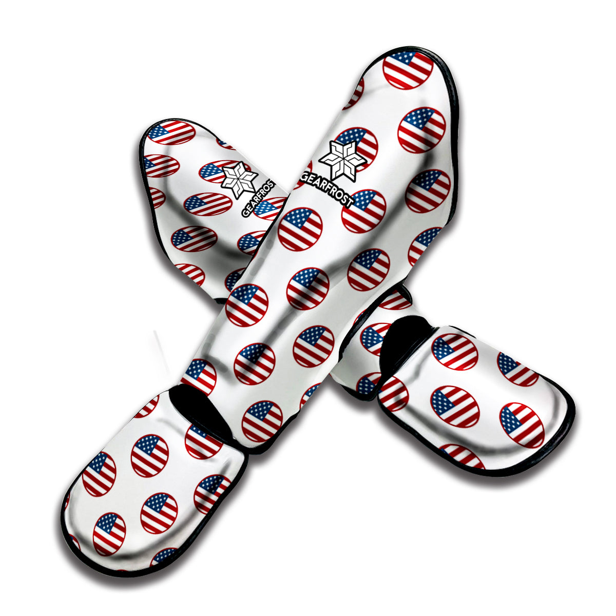 American Circle Flag Pattern Print Muay Thai Shin Guard