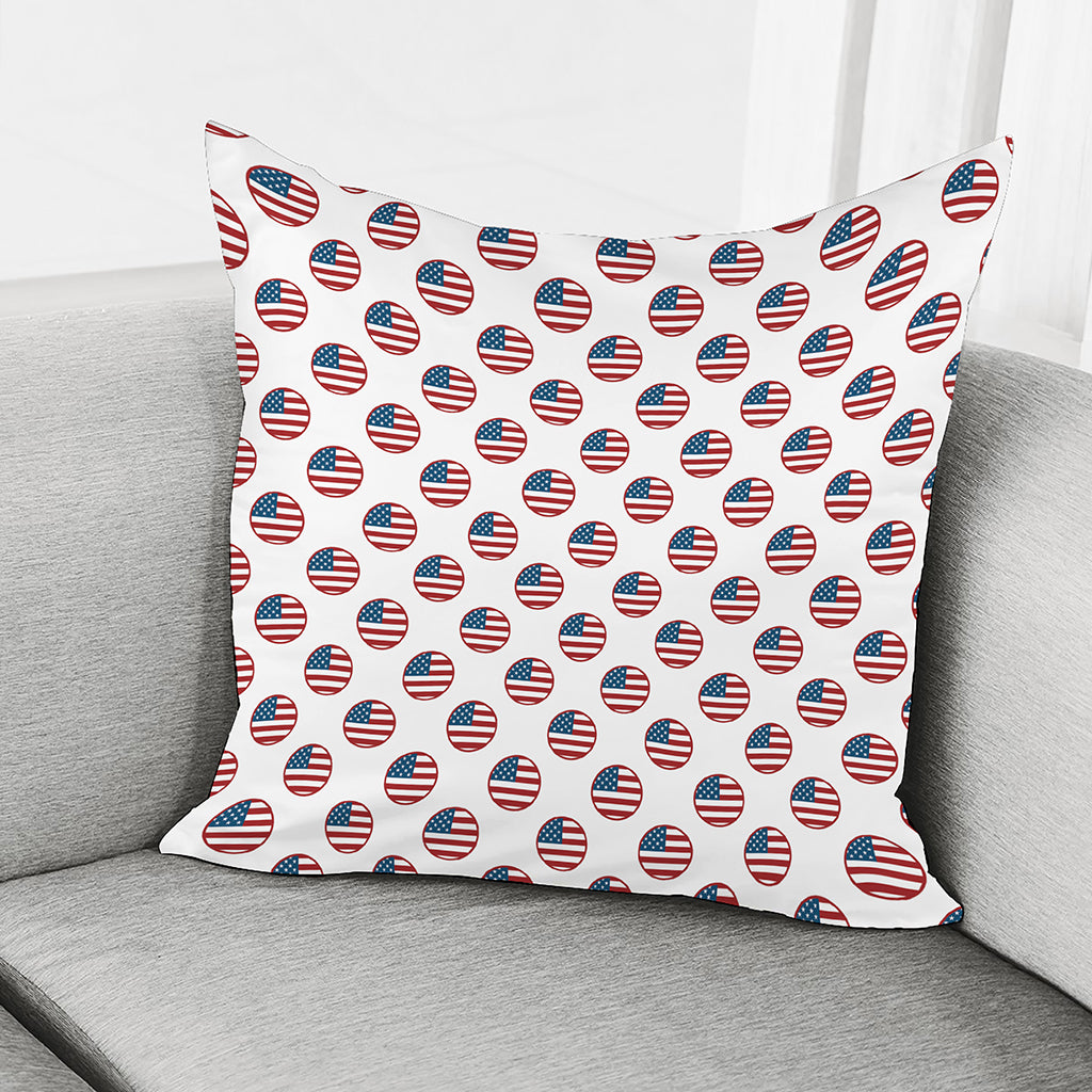 American Circle Flag Pattern Print Pillow Cover