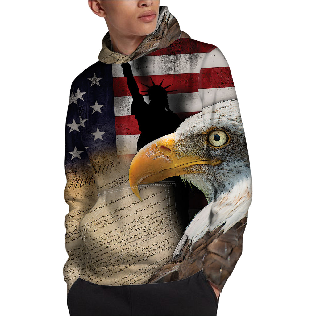 American Dream Of Liberty Print Pullover Hoodie