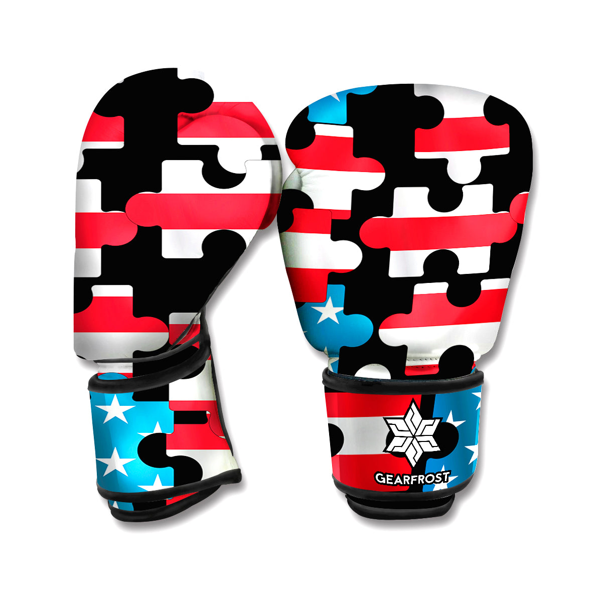 American Flag Jigsaw Puzzle Print Boxing Gloves