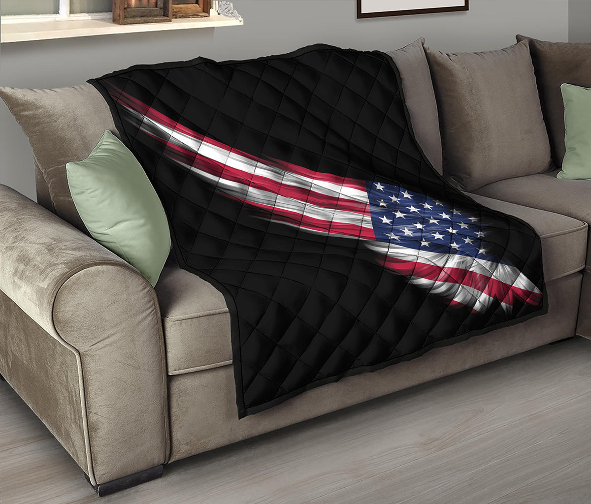 American Flag Wing Print Quilt