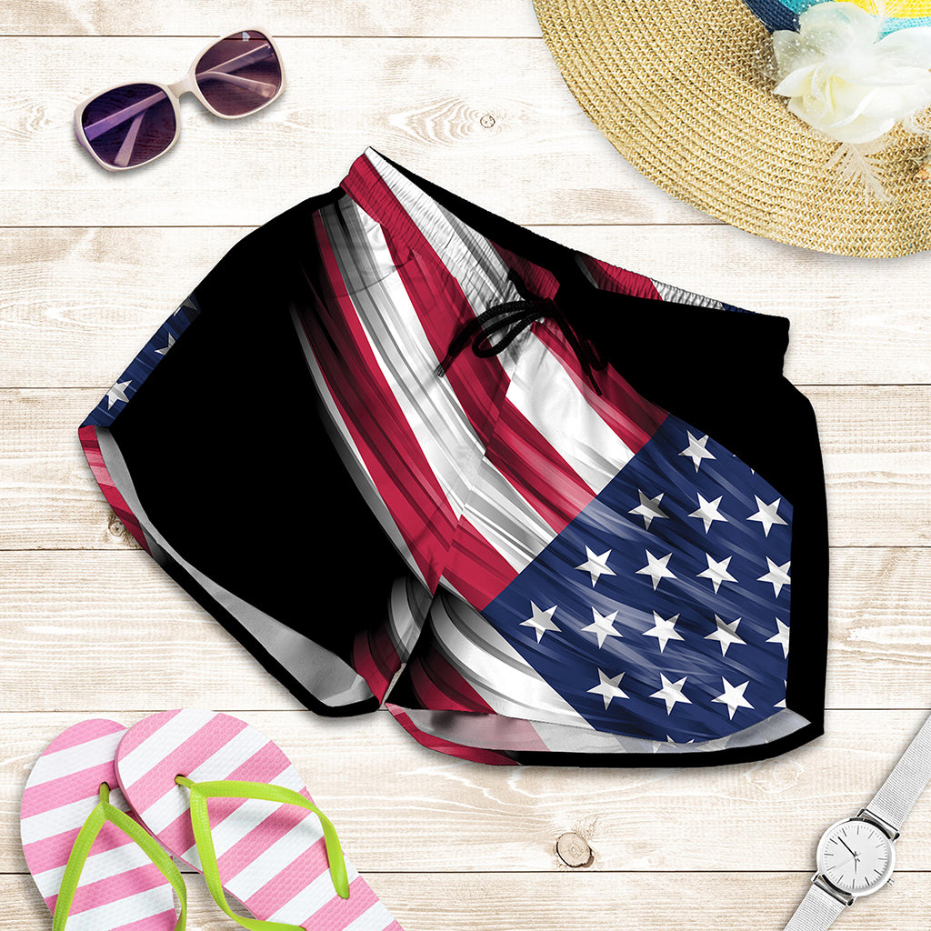 American Flag Wing Print Women's Shorts