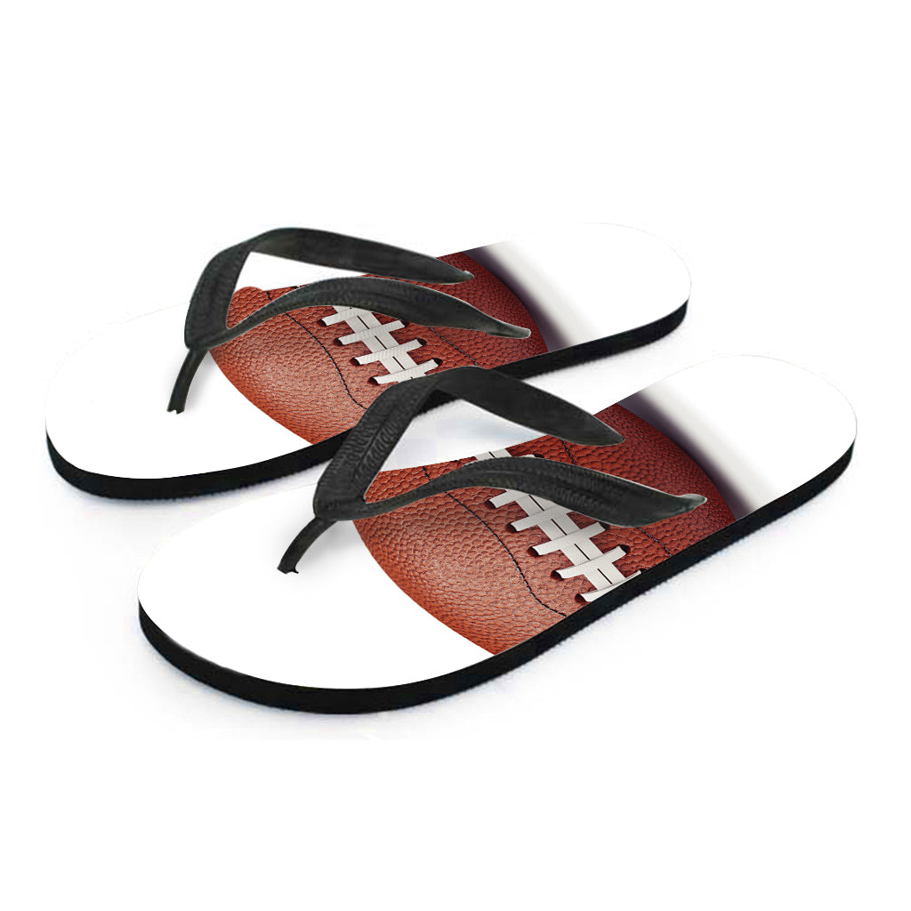 American Football Ball Print Flip Flops