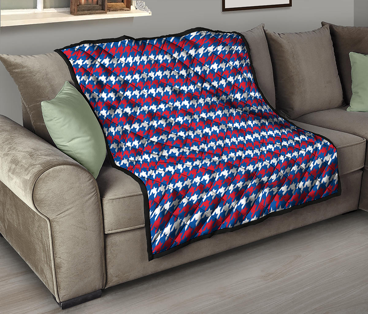 American Houndstooth Pattern Print Quilt