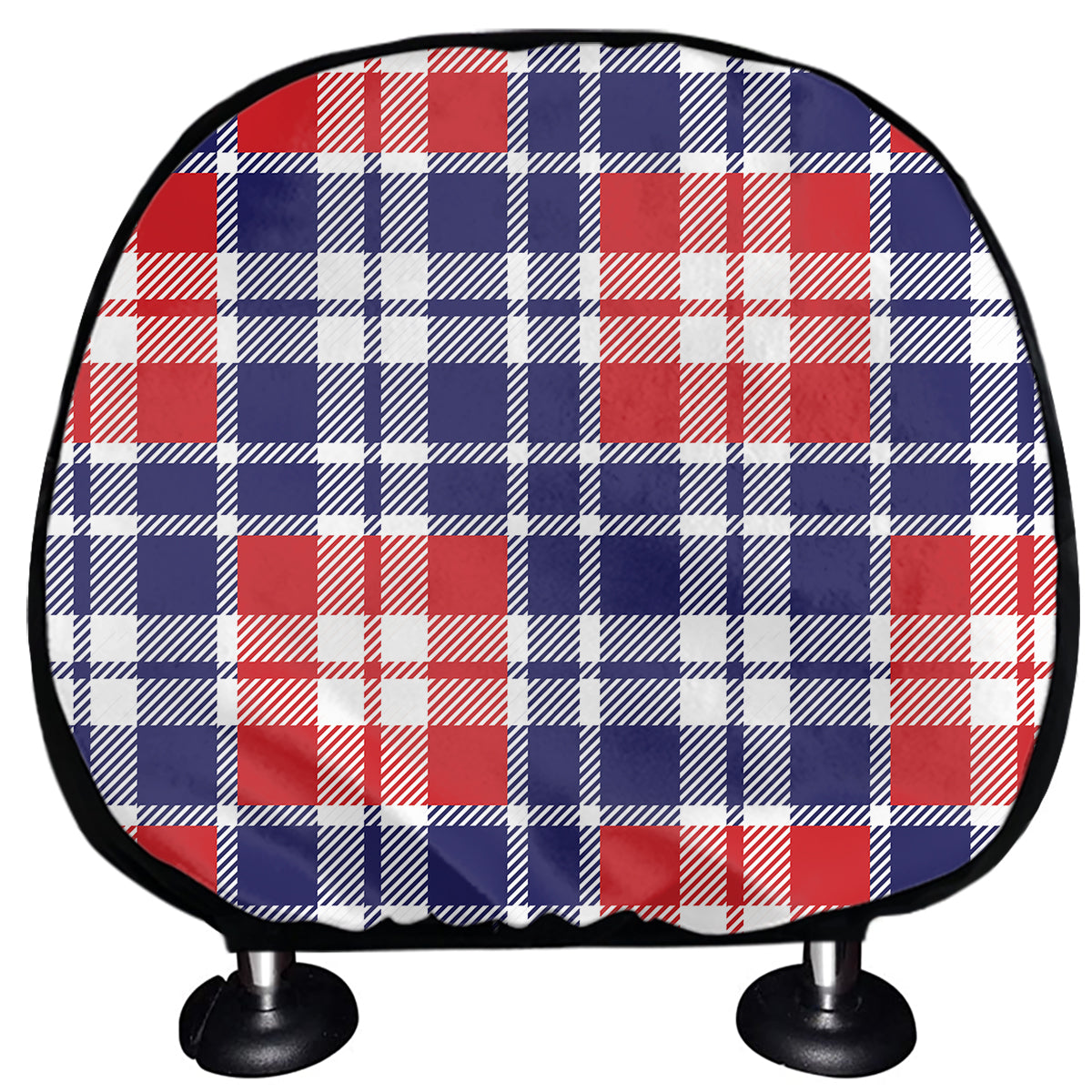 American Independence Day Plaid Print Car Headrest Covers