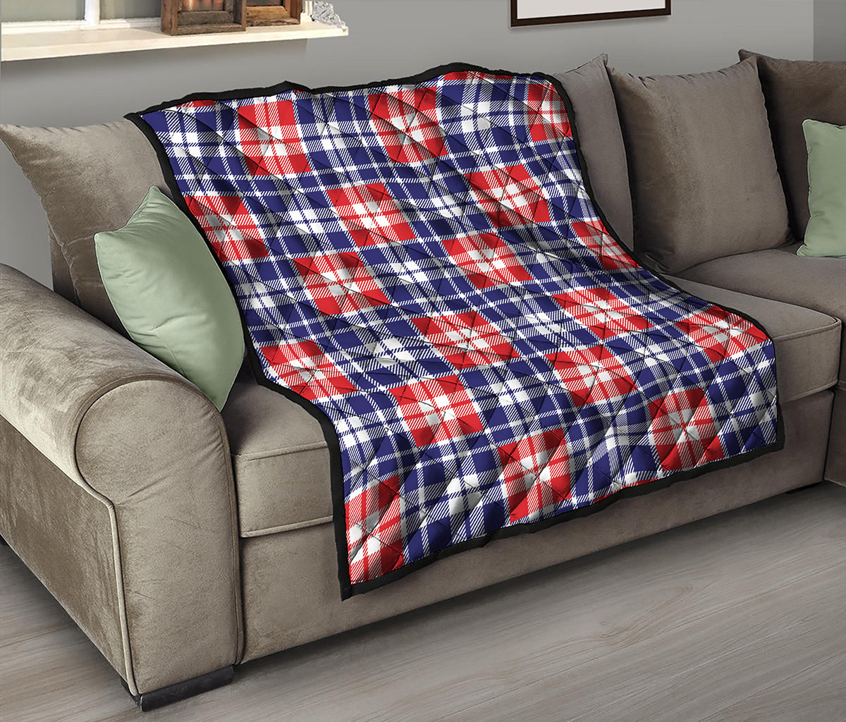 American Independence Day Plaid Print Quilt