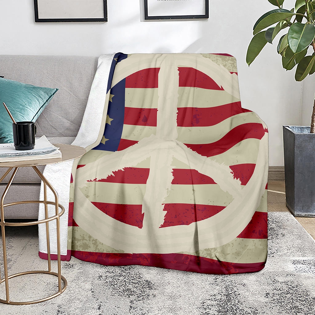 American Peace Flag Print Blanket