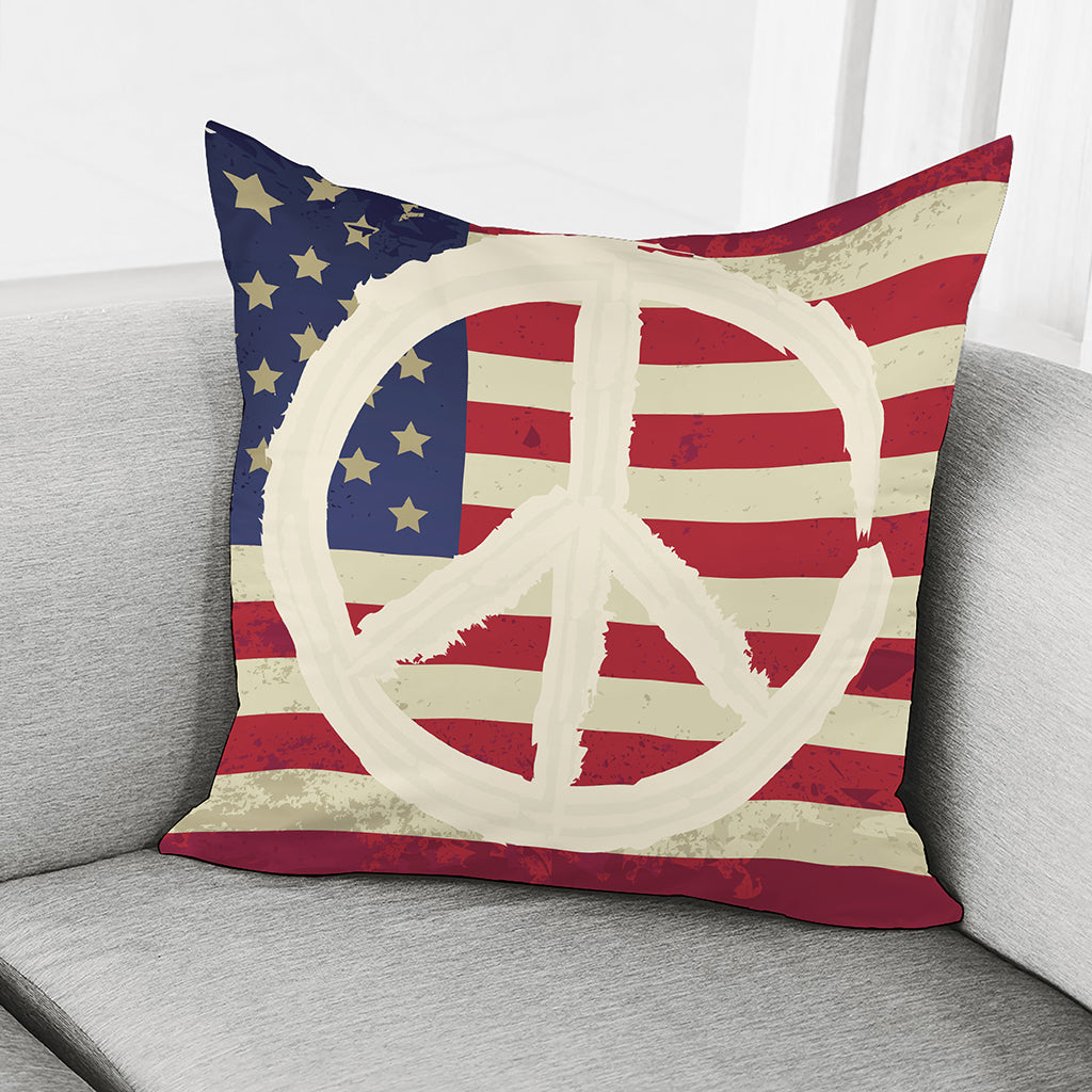 American Peace Flag Print Pillow Cover