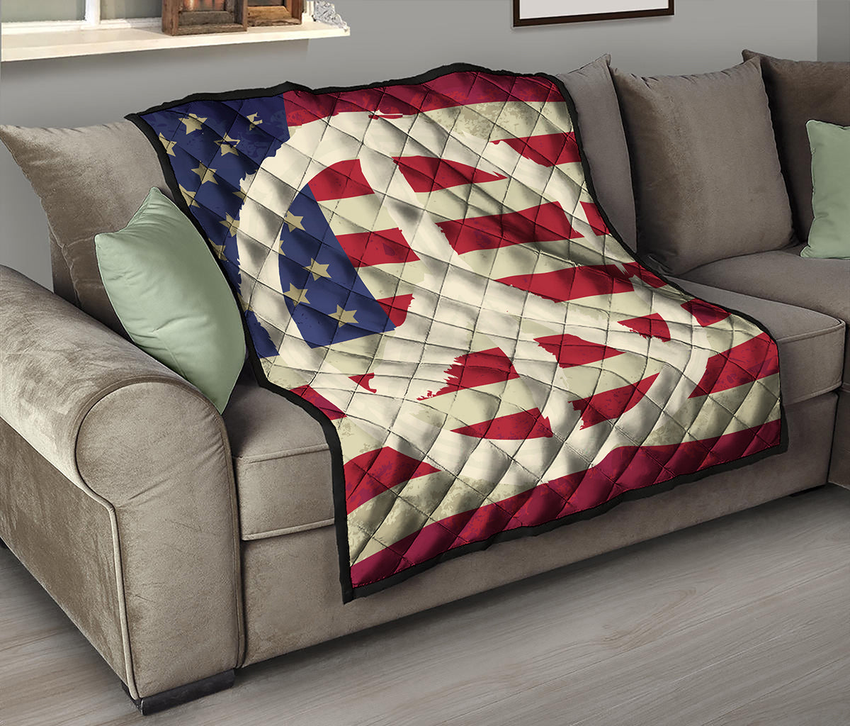 American Peace Flag Print Quilt