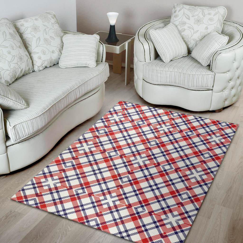 American Plaid Pattern Print Area Rug
