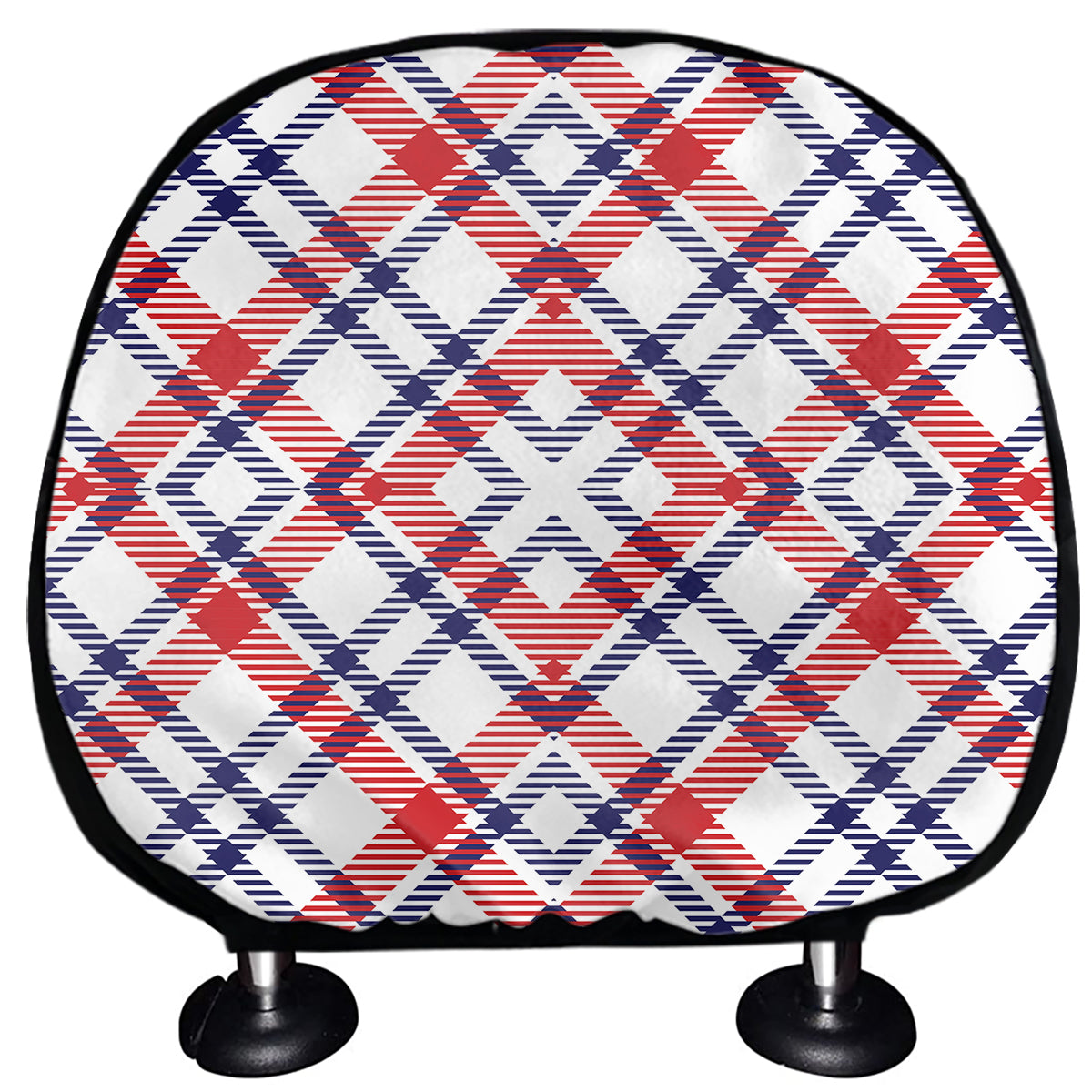 American Plaid Pattern Print Car Headrest Covers