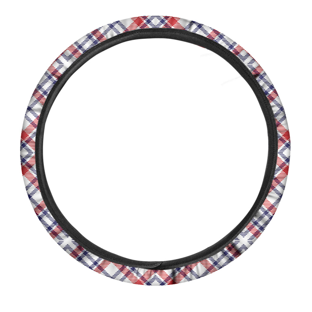 American Plaid Pattern Print Car Steering Wheel Cover