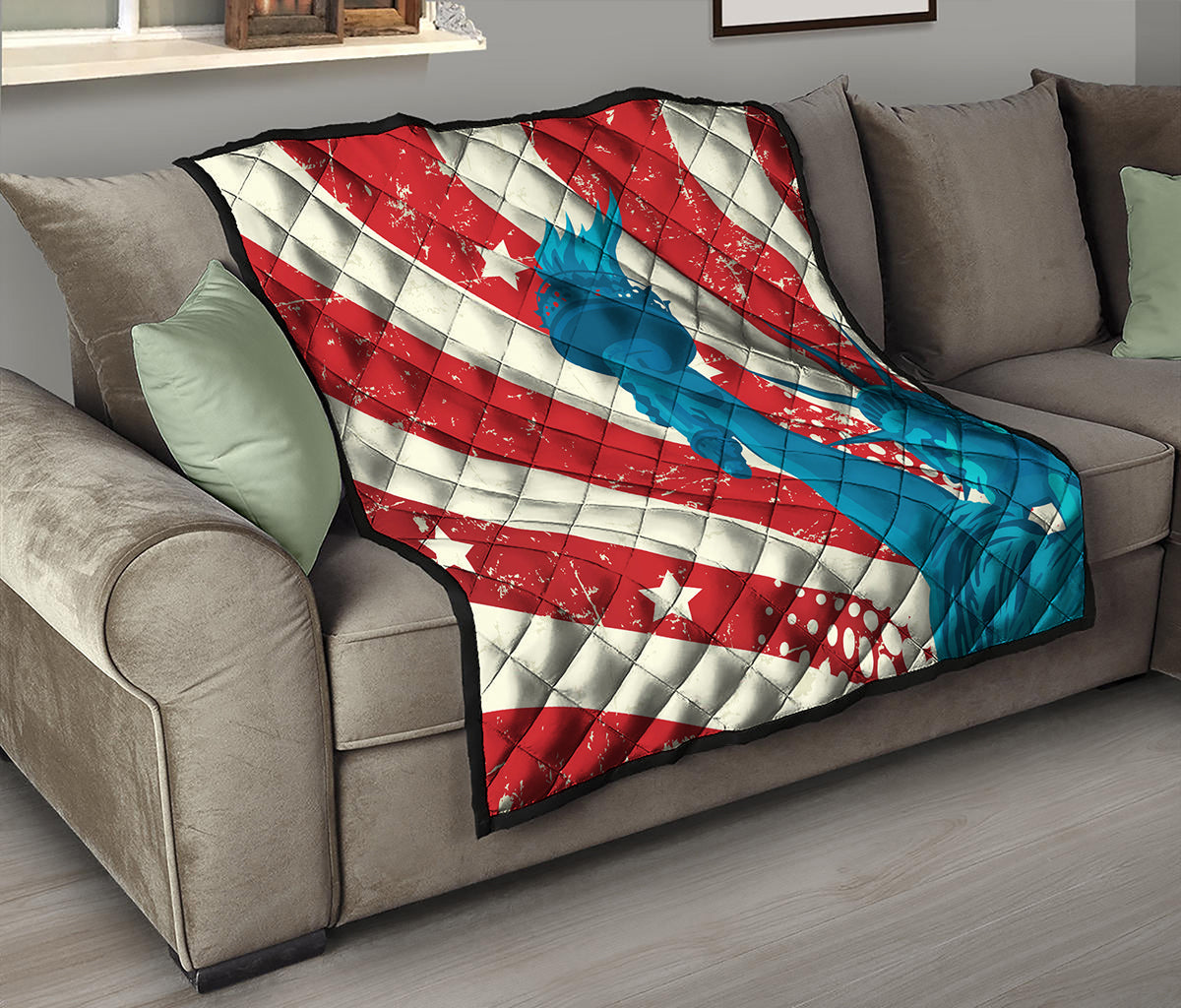 American Statue of Liberty Print Quilt