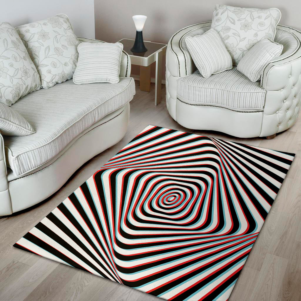 Anaglyph Optical Illusion Print Area Rug