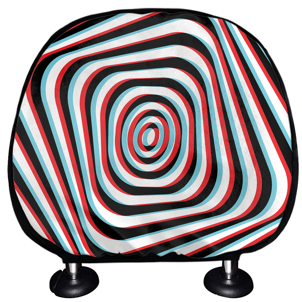 Anaglyph Optical Illusion Print Car Headrest Covers