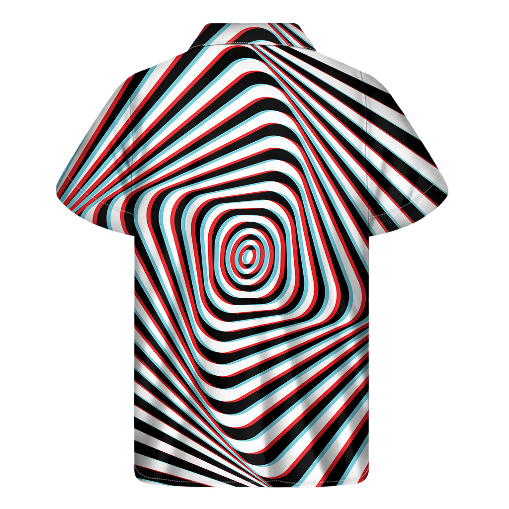 Anaglyph Optical Illusion Print Men's Short Sleeve Shirt